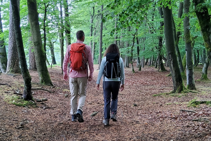 Zwei Wanderer im Wald © Touristikverband LK ROW